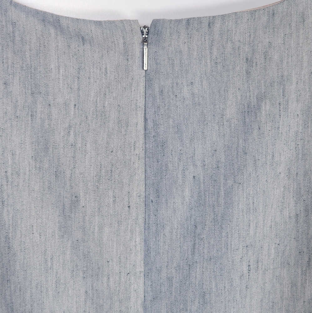 Tailored Rebecca Taylor Grey Linen Blend Sleeveless Career Office Dress 8 - Picture 7 of 14
